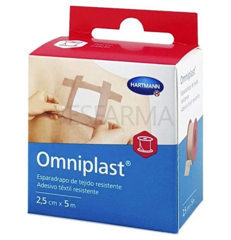 Esparadrapo Hipoalergico - Omniplast Tejido Resistente (1 Unidad 5 M X 2,5 Cm)