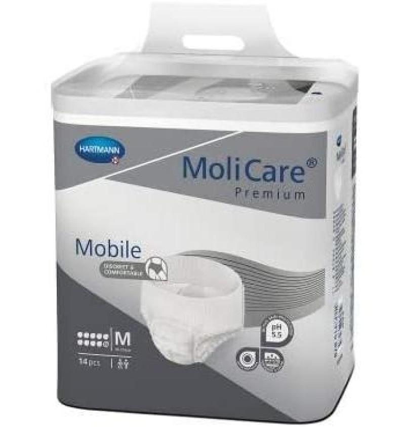 Absorbente Incontinencia Orina Ligera con Slip - Molicare Premium Mobile 10d (14 Unidades Talla M) - Laboratorios Hartmann