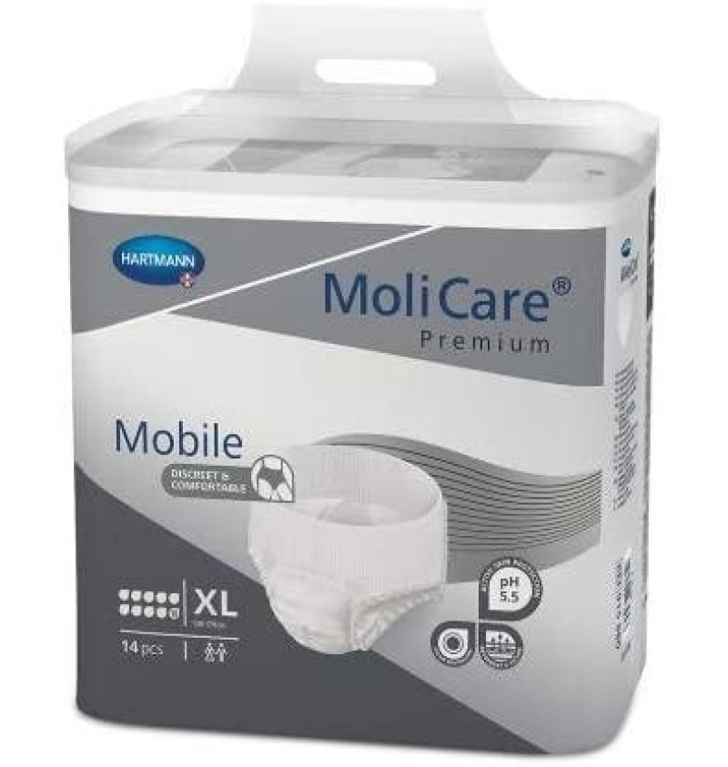 Absorbente Incontinencia Orina Ligera con Slip - Molicare Premium Mobile 10d (14 Unidades Talla Xl) - Laboratorios Hartmann