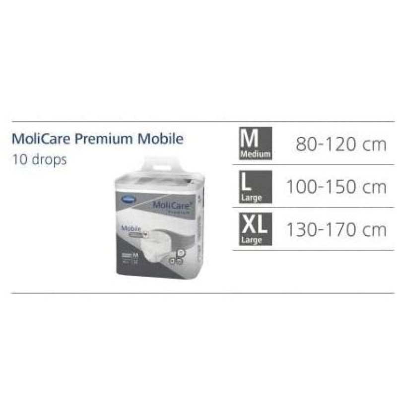 Absorbente Incontinencia Orina Ligera con Slip - Molicare Premium Mobile 10d (14 Unidades Talla Xl) - Laboratorios Hartmann