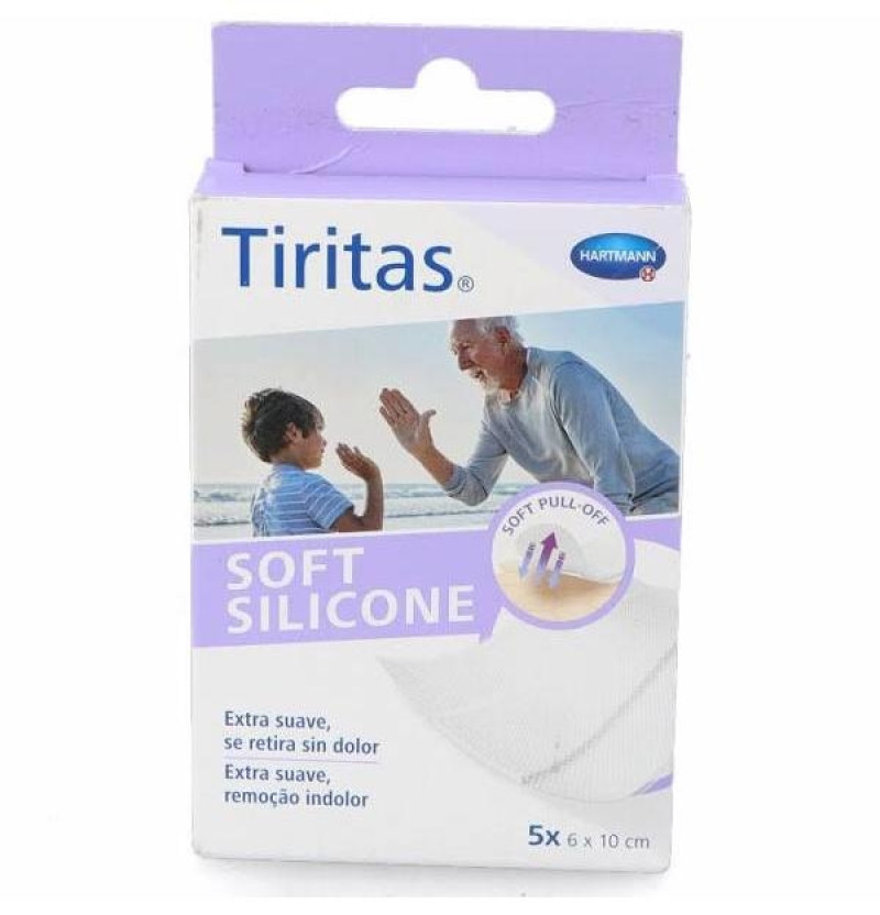 Tiritas Soft Silicone - Aposito Adhesivo (5 u 6 X 10 Cm) - Laboratorios Hartmann