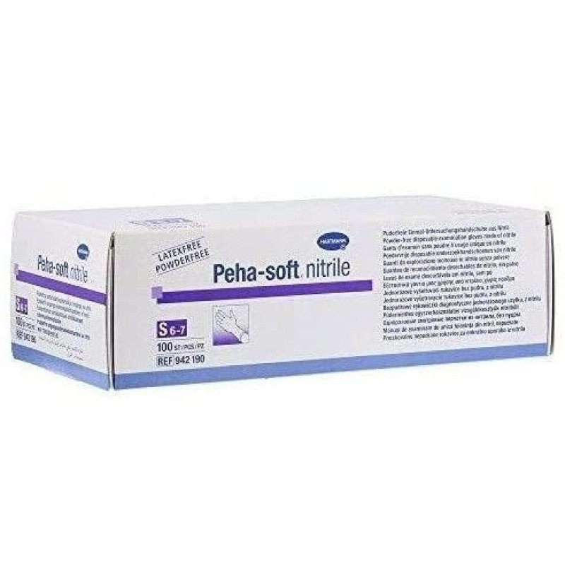 Guantes de Nitrilo Desechables - Peha - Soft Nitrile (100 Unidades Talla Pequeña) - Laboratorios Hartmann