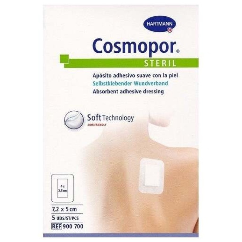 Silicone Apósito Estéril 7,2 X 5 cm 5u - Cosmopor