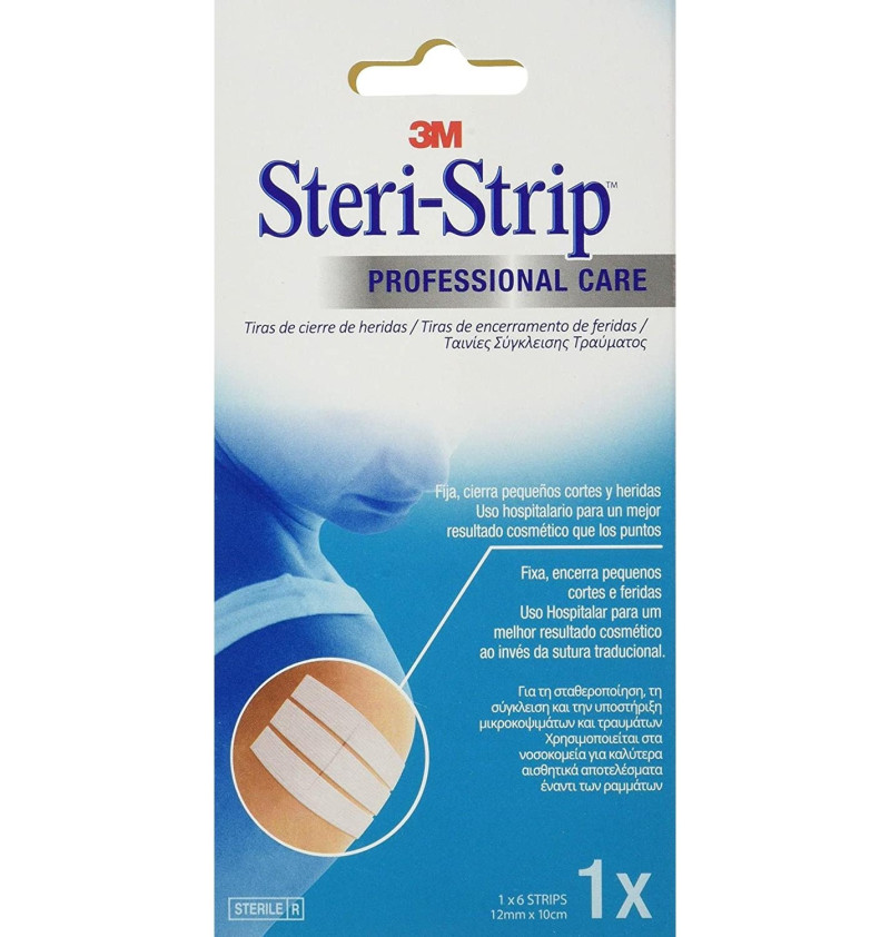 Nexcare Steri Strip Sutura Cutánea Esteril,12 mm X 100 mm 6 Tiras. - 3m - Sin Marca