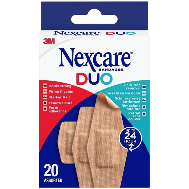 Duo Silicona Surtido de 20 Vendajes Flexibles, 1 Unidad - Nexcare