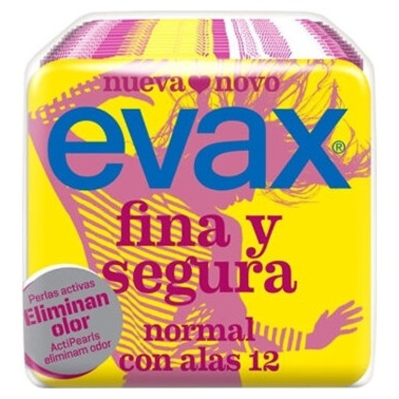 Evax Compresas Higienicas Femeninas Fina y Segura Normal con Ala - Sin Marca