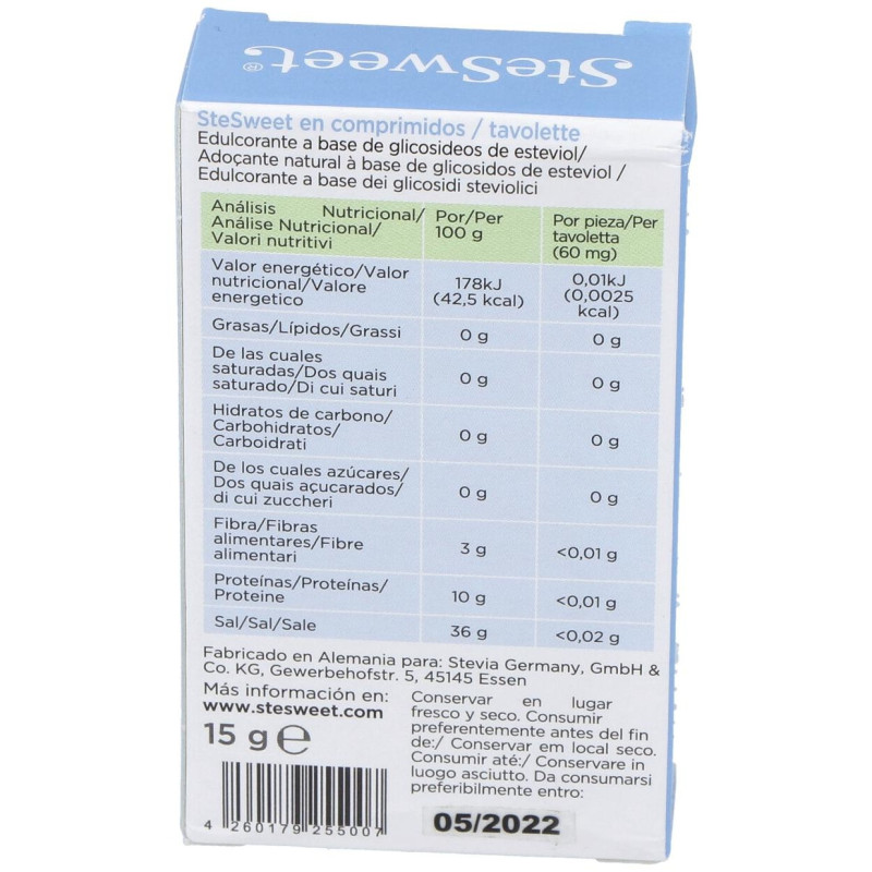 Stevia 250Tabletas
