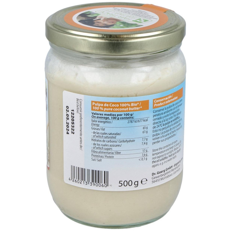 Pulpa De Coco Manteca 500Gr. Bio 2