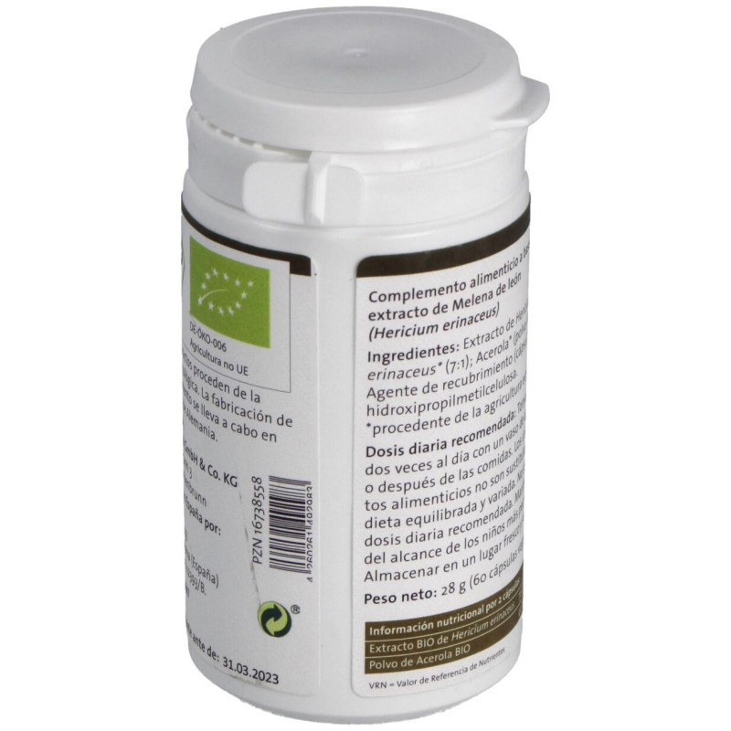 Pilze Wolhrab Melena De León Hericium Bio 60Caps