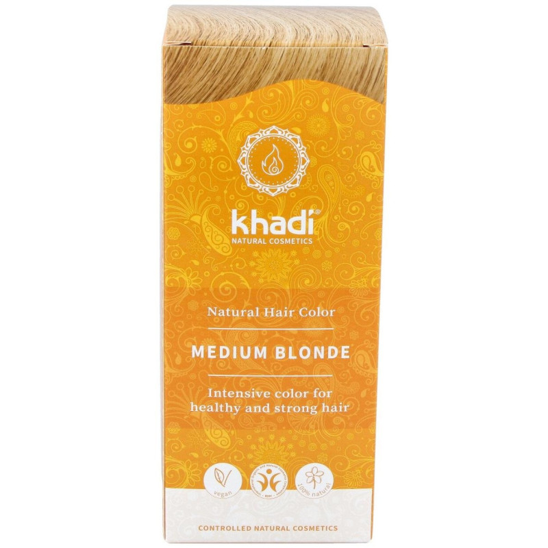 Tinte Herbal Color Rubio Medio 100gr - Khadi