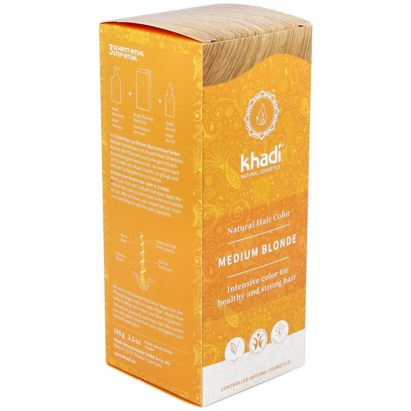Tinte Herbal Color Rubio Medio 100gr - Khadi