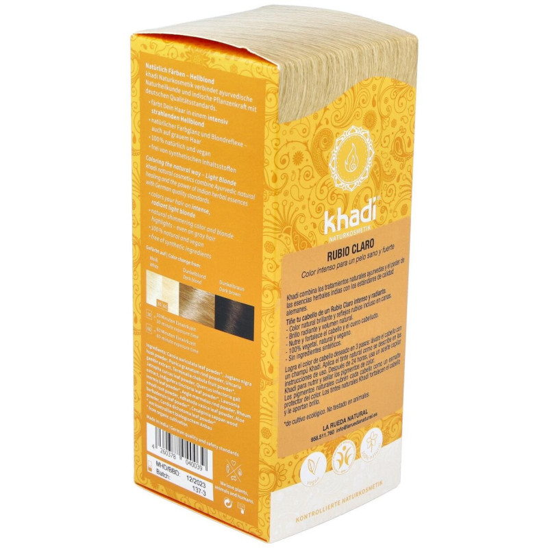 Tinte Rubio Claro 100% Vegetal 100g - Khadi