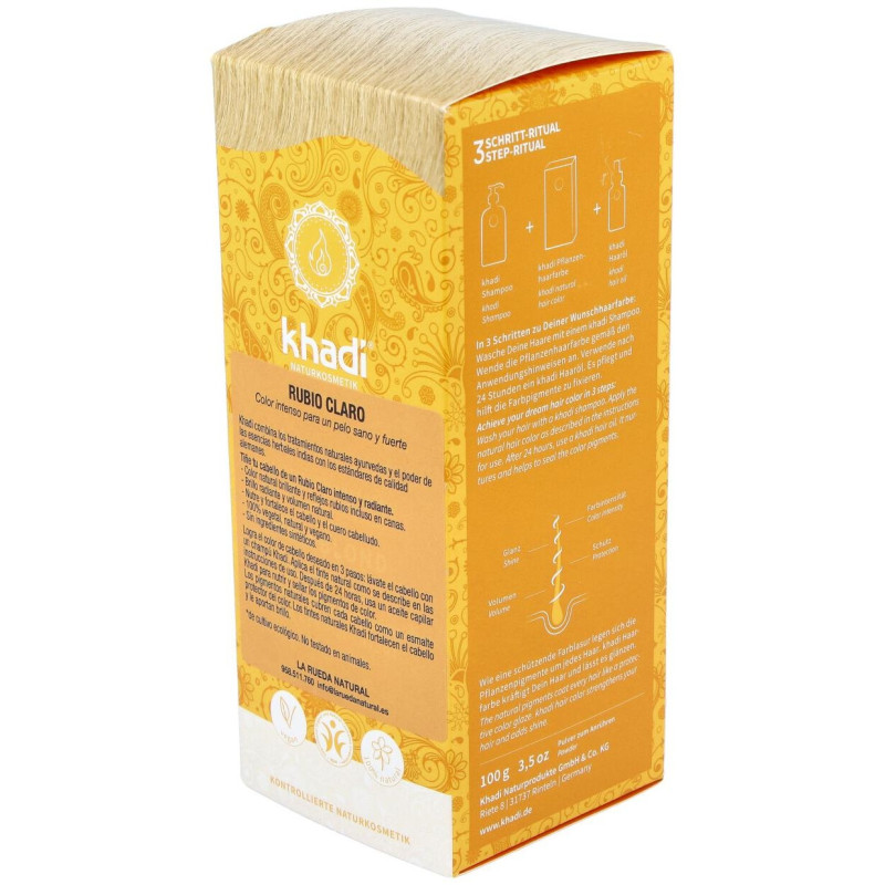 Tinte Rubio Claro 100% Vegetal 100g - Khadi