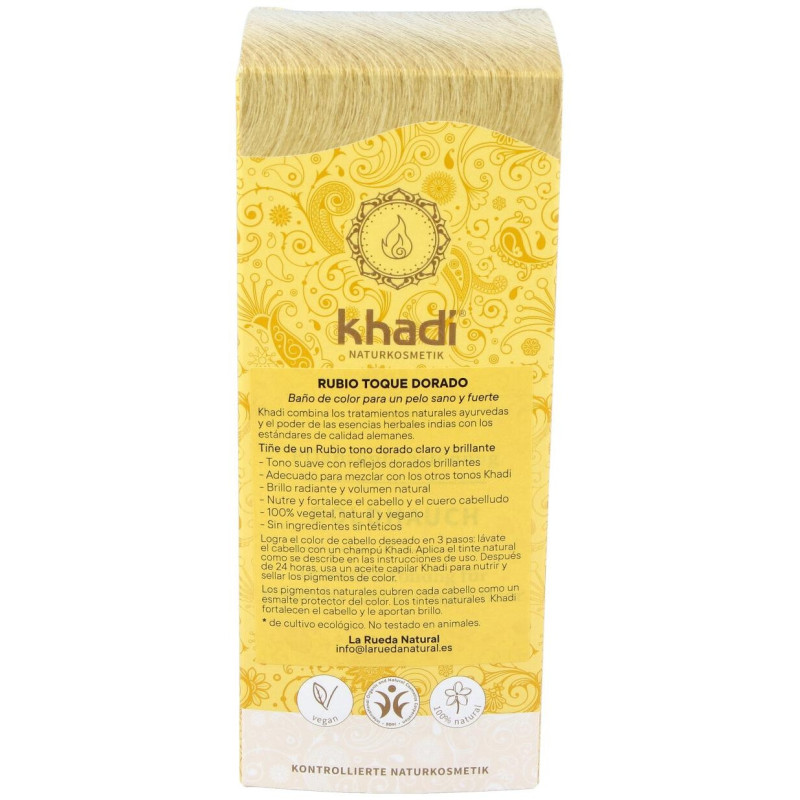 Tinte Herbal Color Rubio Toque Dorado 100gr - Khadi