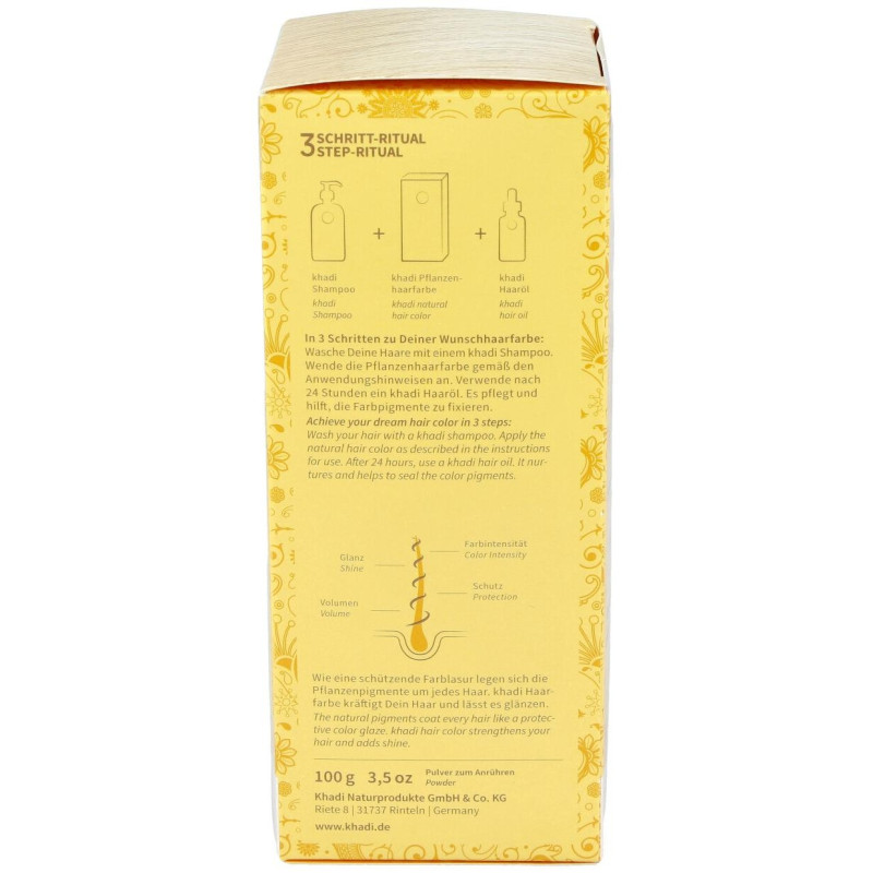 Tinte Herbal Color Rubio Toque Dorado 100gr - Khadi