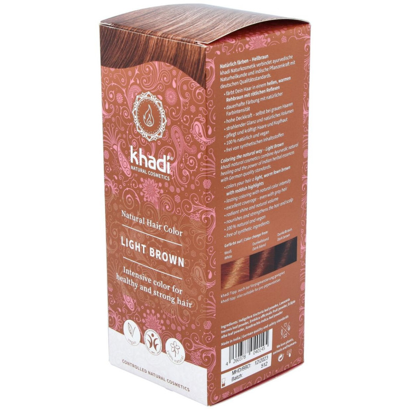 Tinte Castaño Claro 100% Veget 100g - Khadi