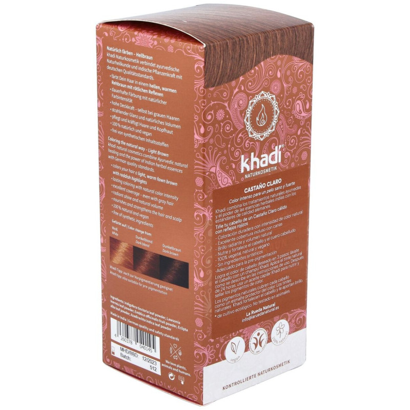 Tinte Castaño Claro 100% Veget 100g - Khadi