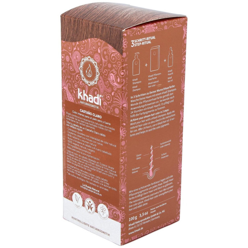 Tinte Castaño Claro 100% Veget 100g - Khadi