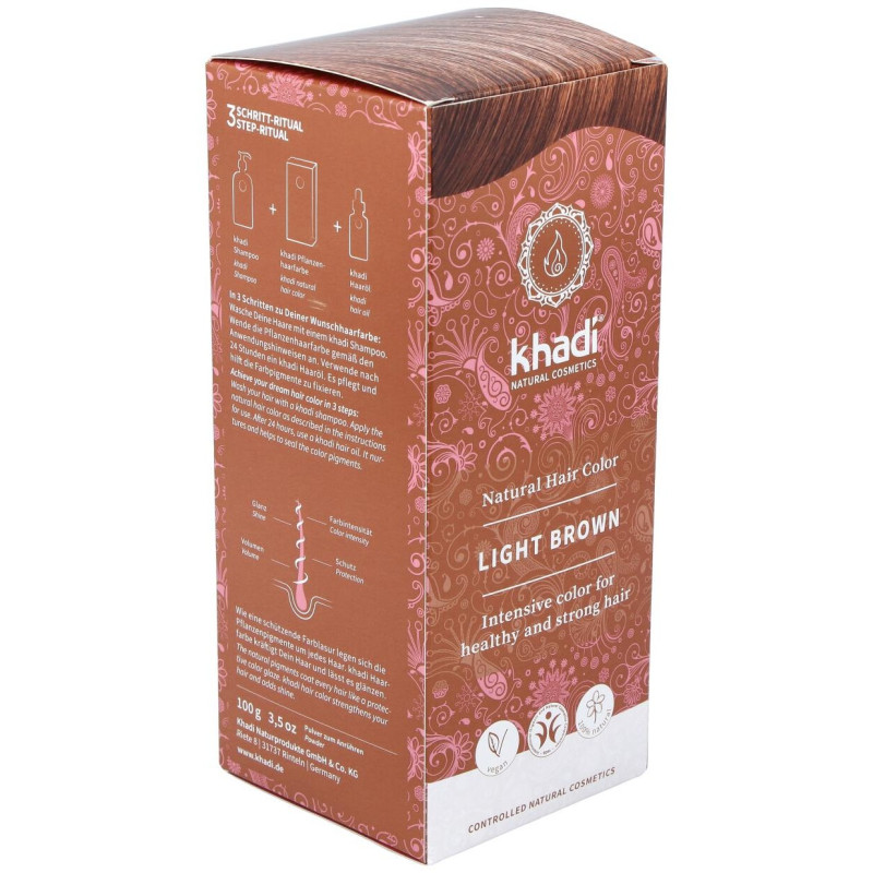 Tinte Castaño Claro 100% Veget 100g - Khadi