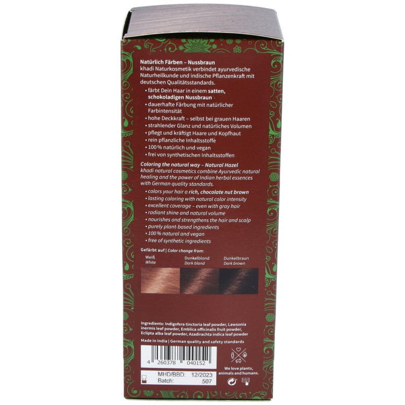 Tinte Herbal Color Castaño Avellana 100gr - Khadi