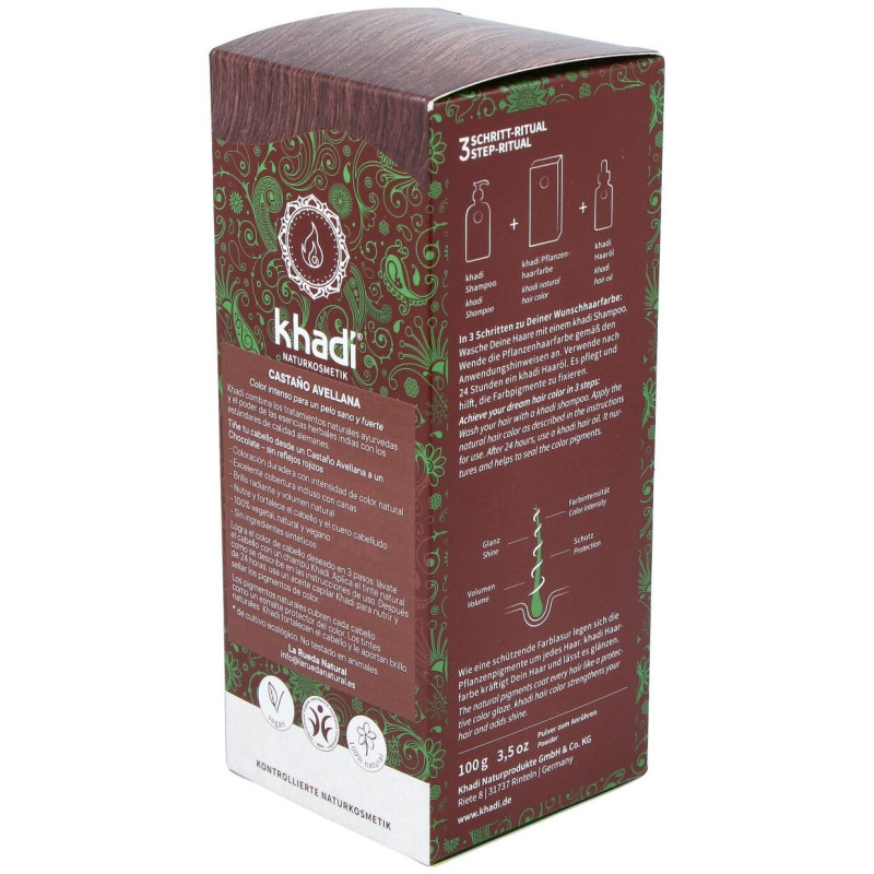 Tinte Herbal Color Castaño Avellana 100gr - Khadi
