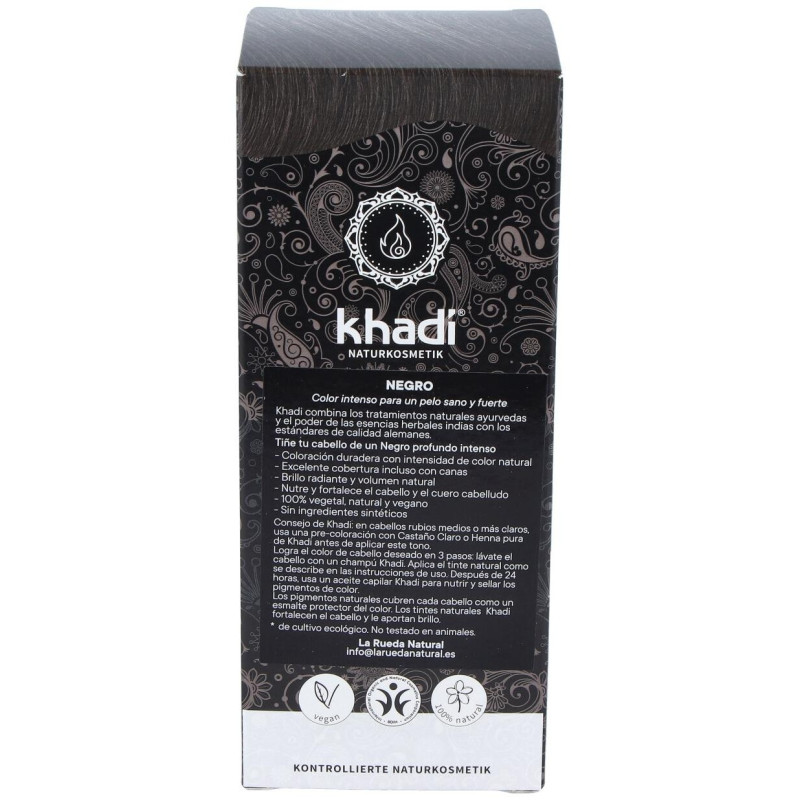 Tinte Negro Herbal 100% Vegeta 100g - Khadi