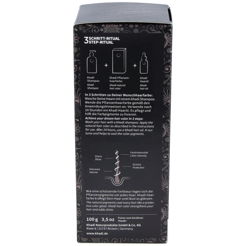 Tinte Negro Herbal 100% Vegeta 100g - Khadi