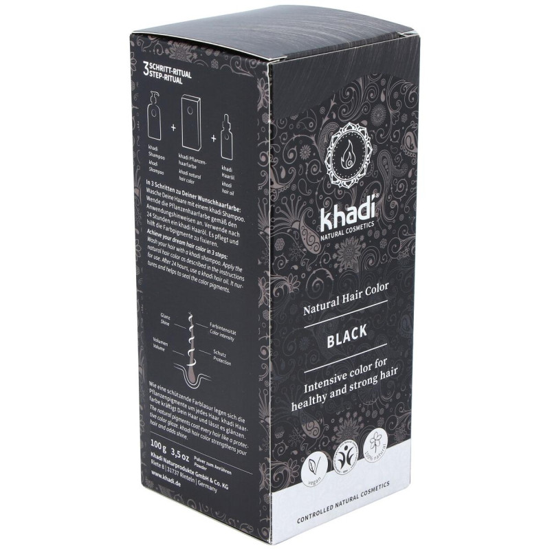 Tinte Negro Herbal 100% Vegeta 100g - Khadi