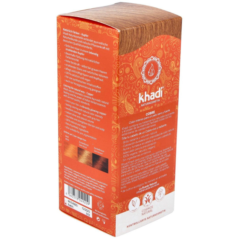 Herbal Color Cobre Brillante Rubio y Rojizo 100g - Khadi