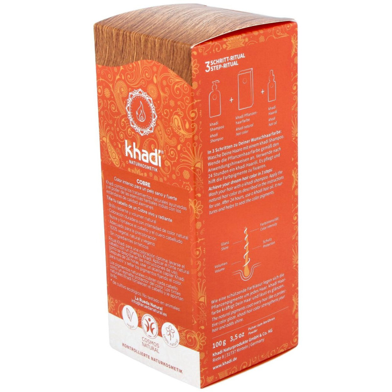 Herbal Color Cobre Brillante Rubio y Rojizo 100g - Khadi