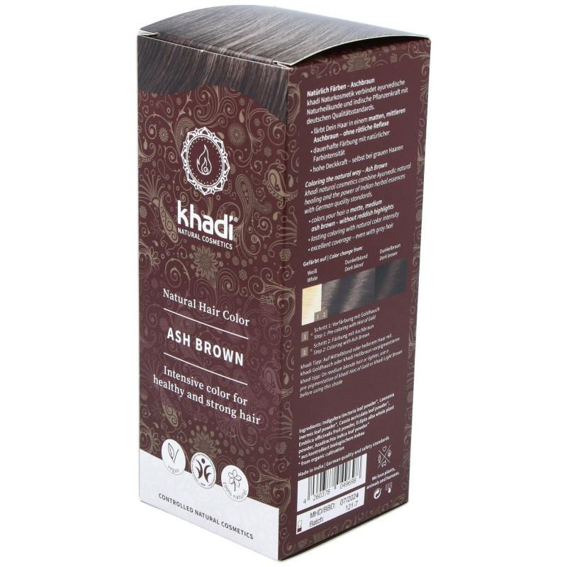 Tinte Castaño Ceniza 100% Vege 100g - Khadi