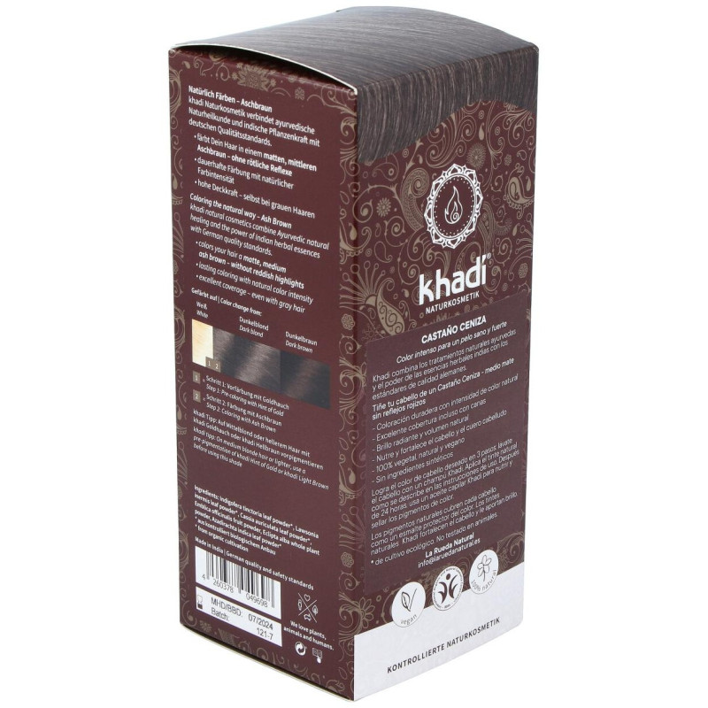 Tinte Castaño Ceniza 100% Vege 100g - Khadi