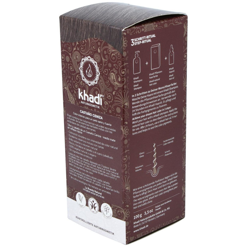 Tinte Castaño Ceniza 100% Vege 100g - Khadi