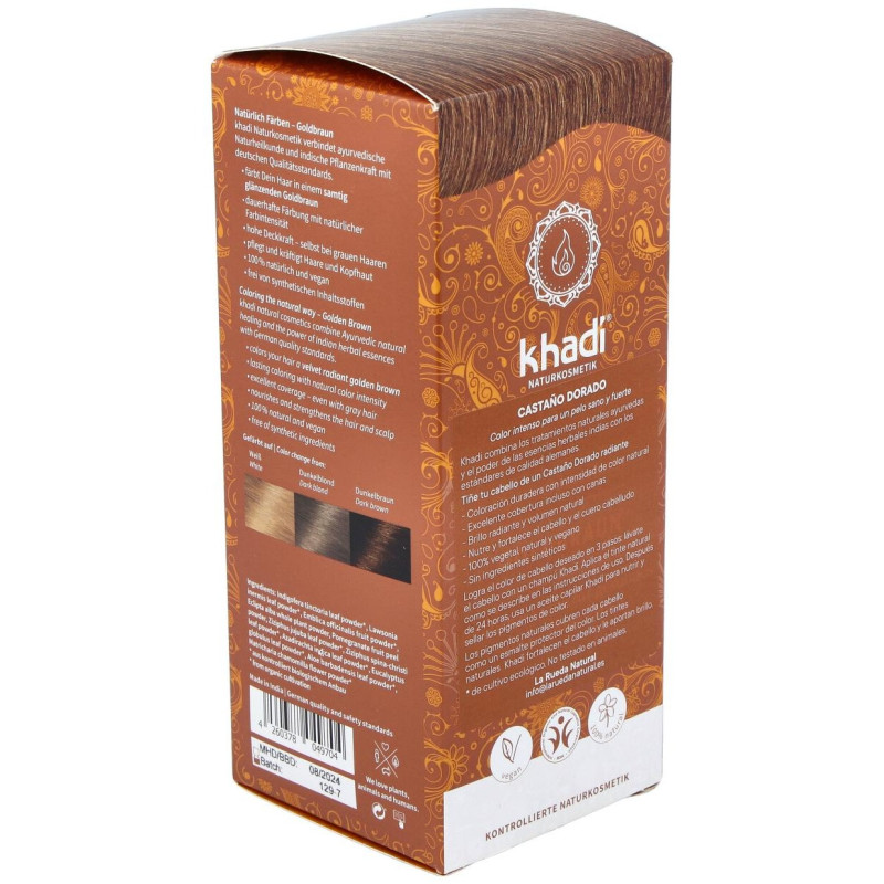Tinte Castaño Dorado 100% Vegetal 100g - Khadi