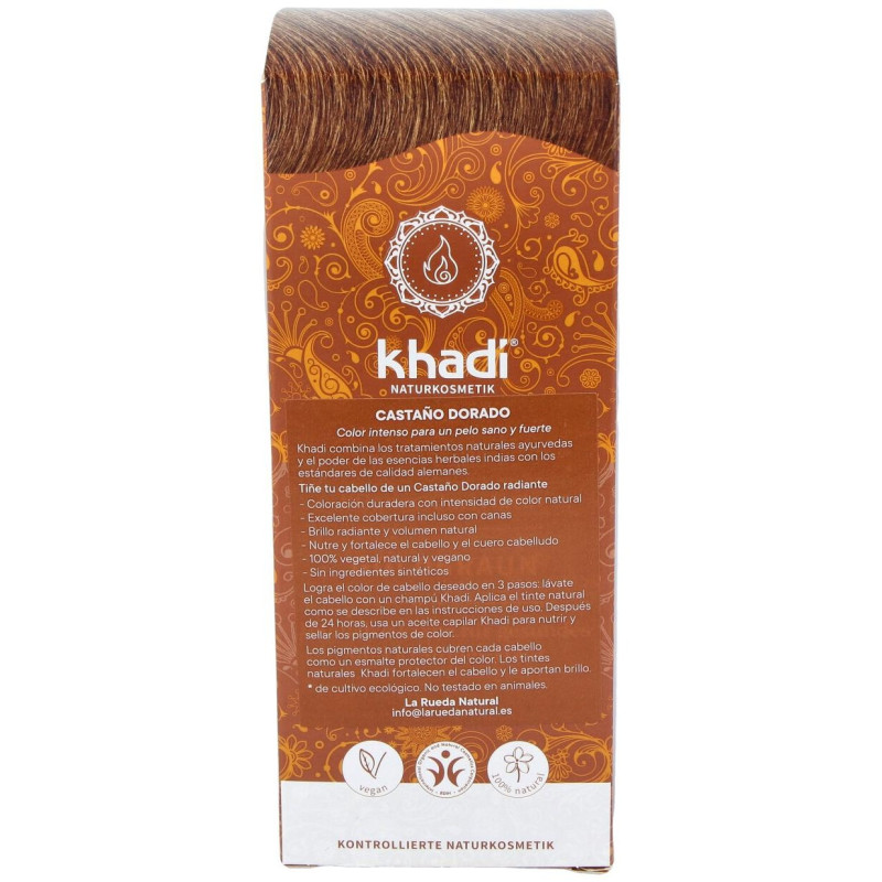 Tinte Castaño Dorado 100% Vegetal 100g - Khadi