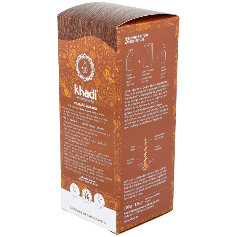 Tinte Castaño Dorado 100% Vegetal 100g - Khadi