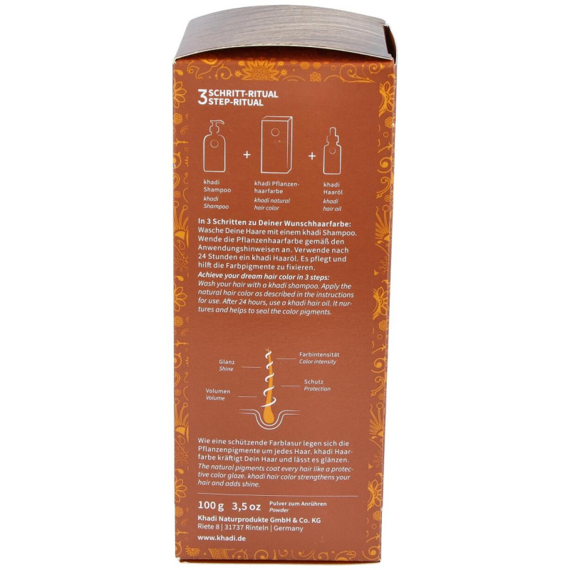 Tinte Castaño Dorado 100% Vegetal 100g - Khadi