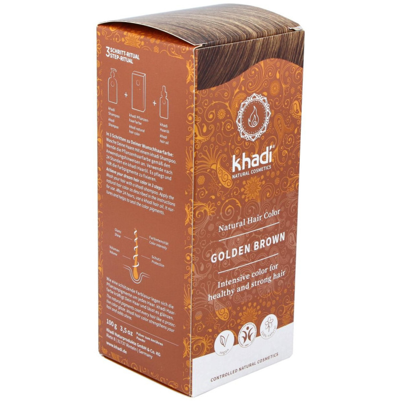 Tinte Castaño Dorado 100% Vegetal 100g - Khadi