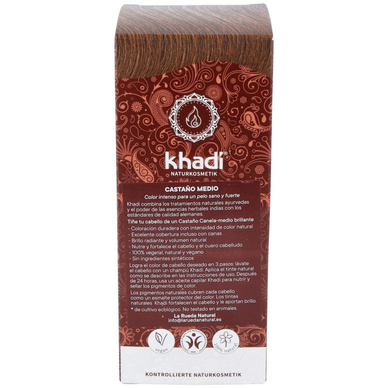 Tinte Herbal Color Castaño Medio 500gr - Khadi