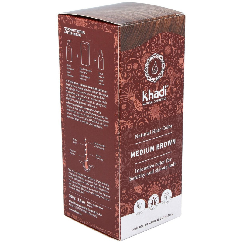 Tinte Herbal Color Castaño Medio 500gr - Khadi