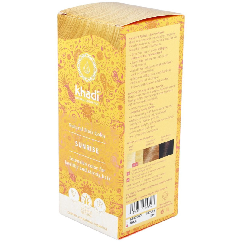 Tinte Herbal Color Amanecer - Miel (sunrise) 100gr - Khadi