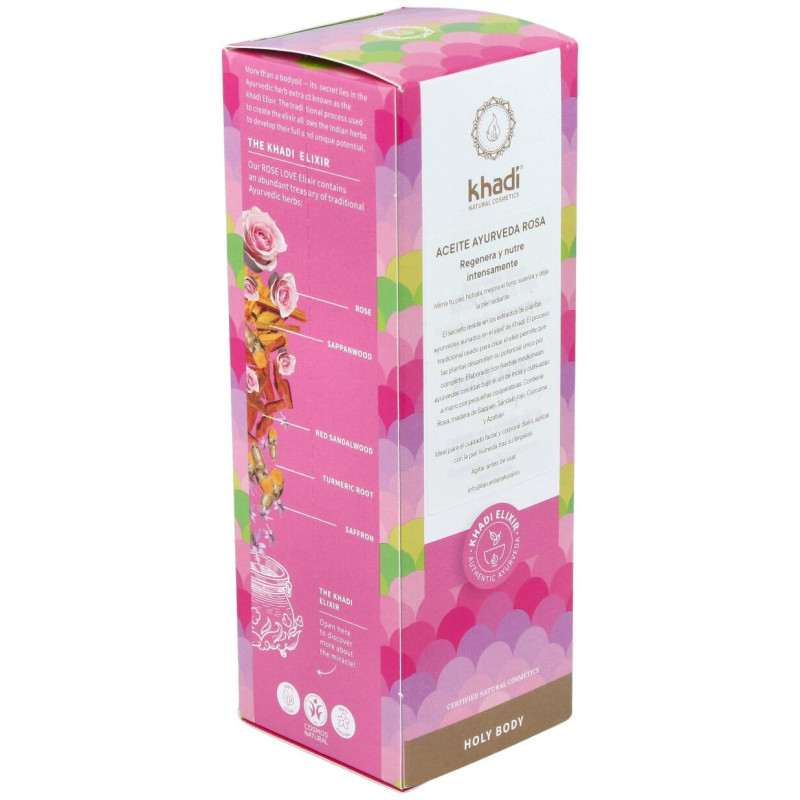 Aceite Elixir Ayurveda Rosa Regenerante 100ml - Khadi