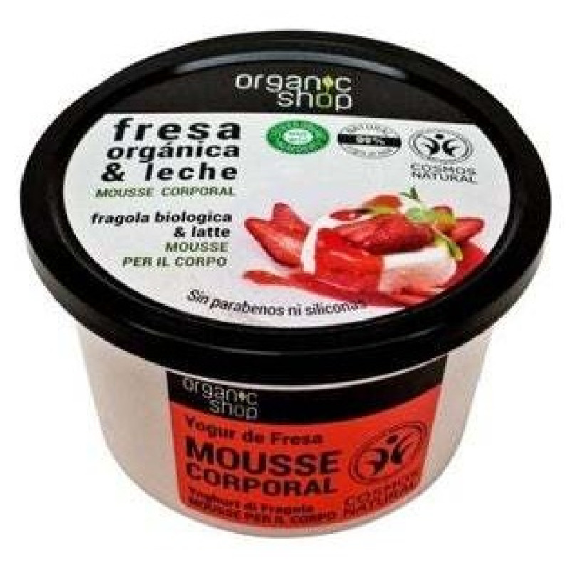 Mousse Corporal Yogur de Fresa 250ml - Organic Shop