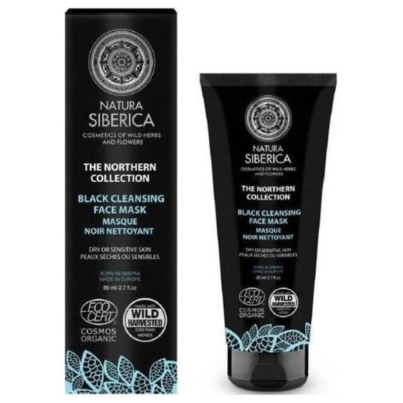 Natura Siberica Mascarilla Facial Negra Limpiadora_ Brillo De La Piel 80 Ml