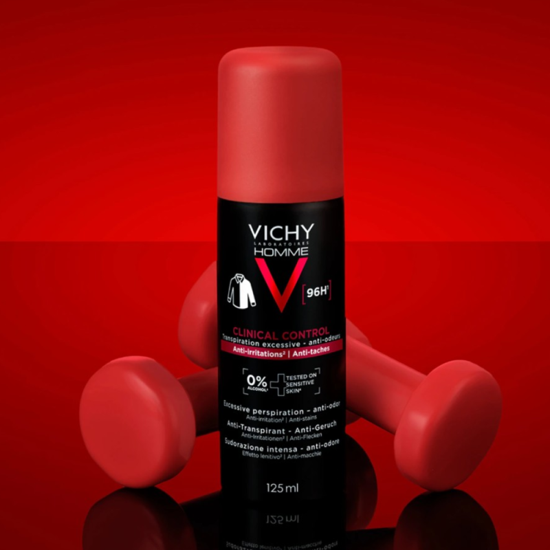 Homme Clinical Control 96 h. Transpiración Excesiva - Anti-Olor , 125 ml. - Vichy