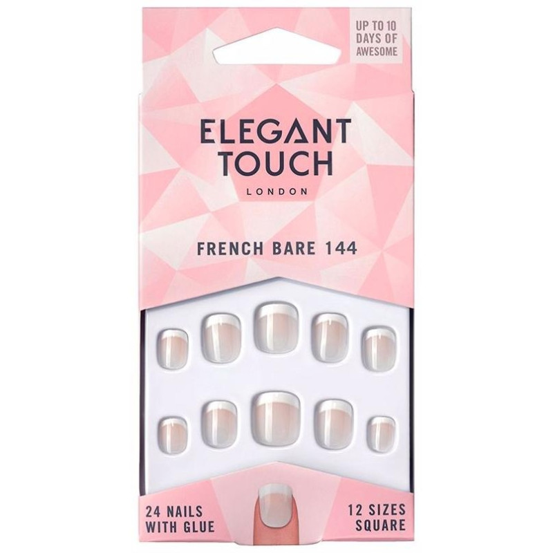 Uñas Postizas French Bare 144 24uds - Elegant Touch