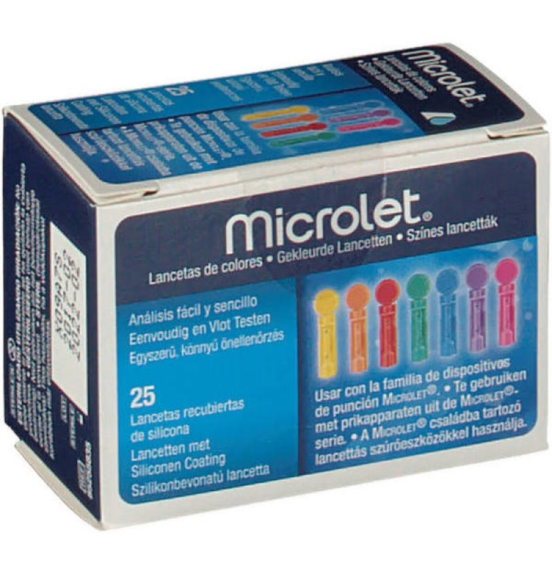 Microlet De Colores Lancetas (25 U)