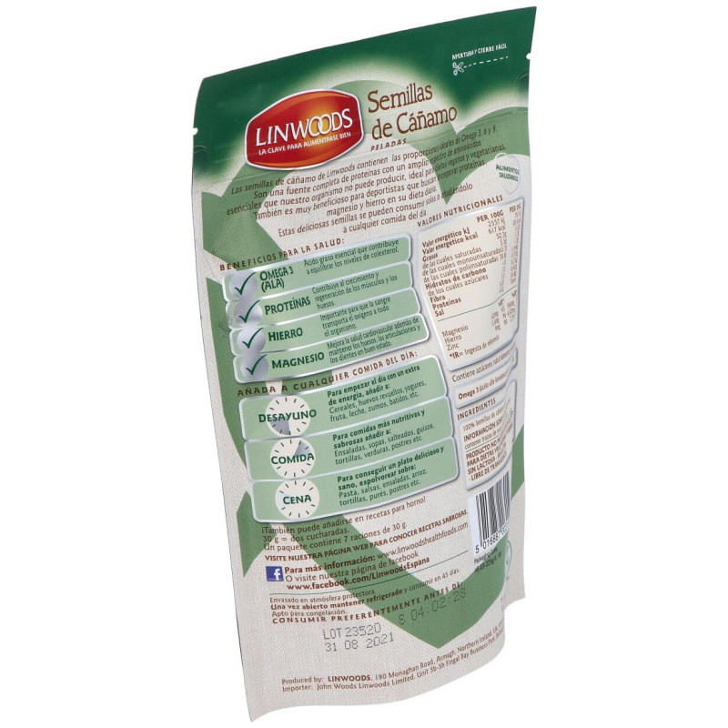 Semillas de Cañamo Peladas 225gr - Linwoods