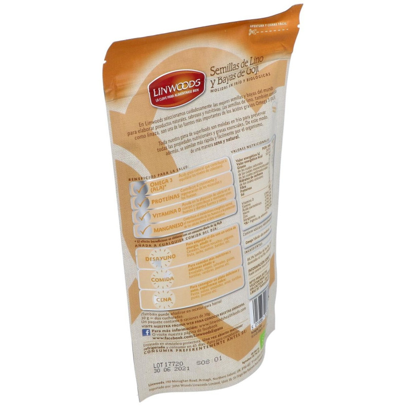 Semillas de Lino y Goji Molidas en Frio 200gr - Linwoods