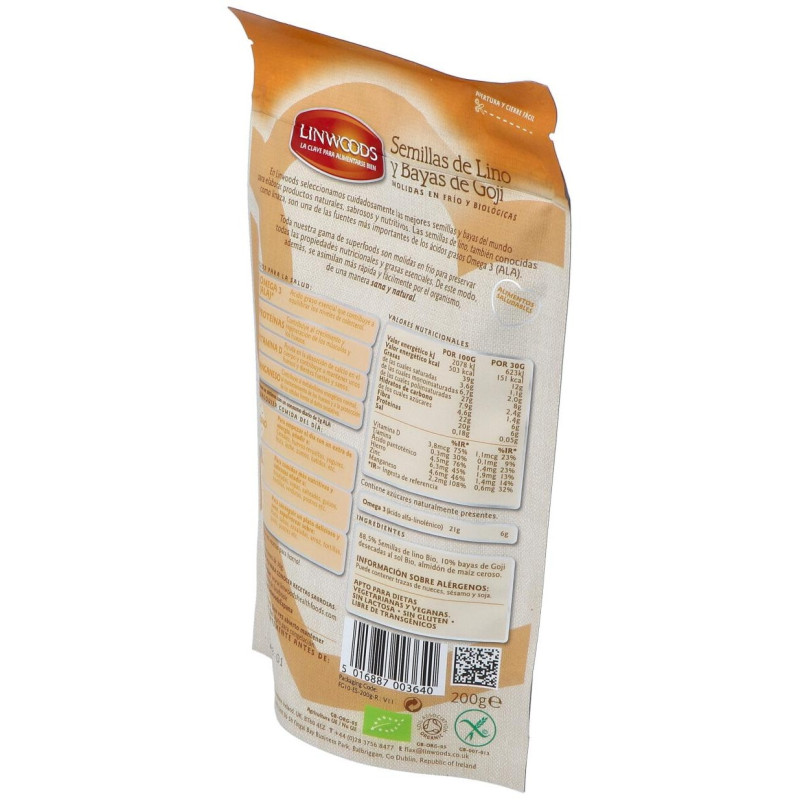 Semillas de Lino y Goji Molidas en Frio 200gr - Linwoods